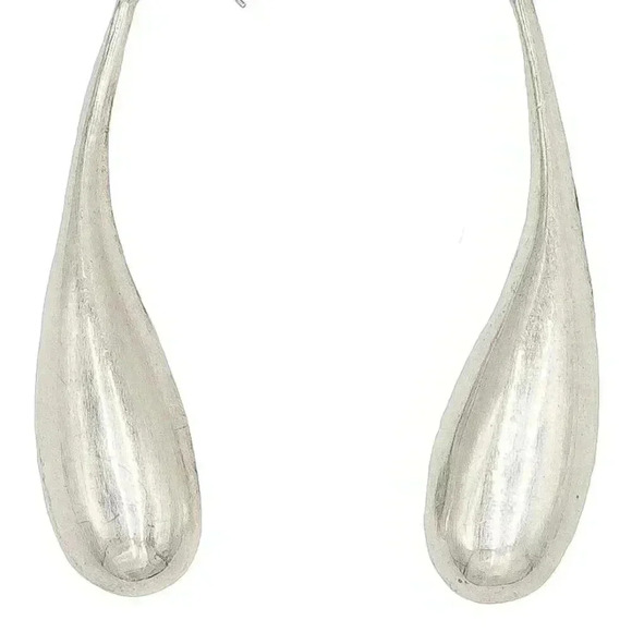 925 Sterling Silver Rain Drop Earrings Minimalist Formal Evening Summer Earrings - Picture 3 of 3